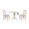 International Concepts Round 42 in Dual Drop Leaf Table with 2 Madrid Chairs, Unfinished, 42 W, 42 L, 29.75 in H, Wood K-42DP-C2P-2 - alternate 2